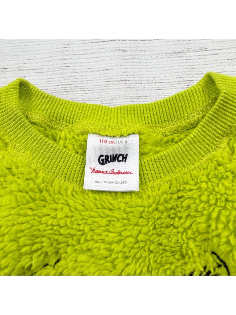 Grinch By Hanna Andersson Kids Fuzzy Lime Green Sweater 5 - Picture 2 of 4